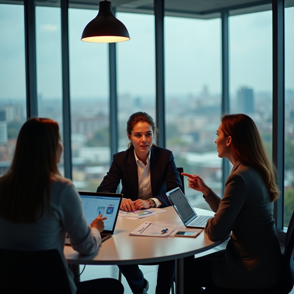 Team discussion about educational values and principles